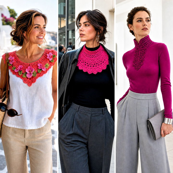 15 Crocheted Collars Outfit Ideas for Vintage-Inspired Style