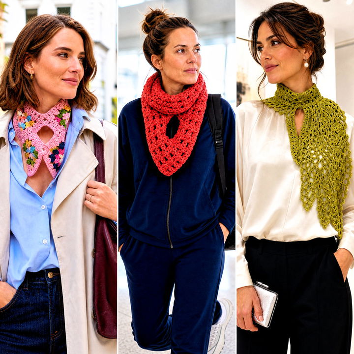 15 Crocheted Keyhole Scarf Outfit Ideas for Cozy Layering