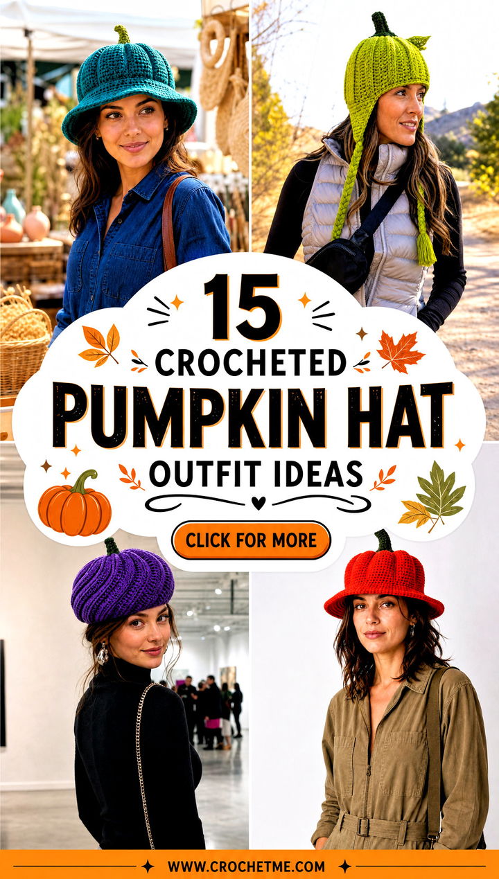 15 Crocheted Pumpkin Hat outfit ideas - 15 Crocheted Pumpkin Hat outfit ideas