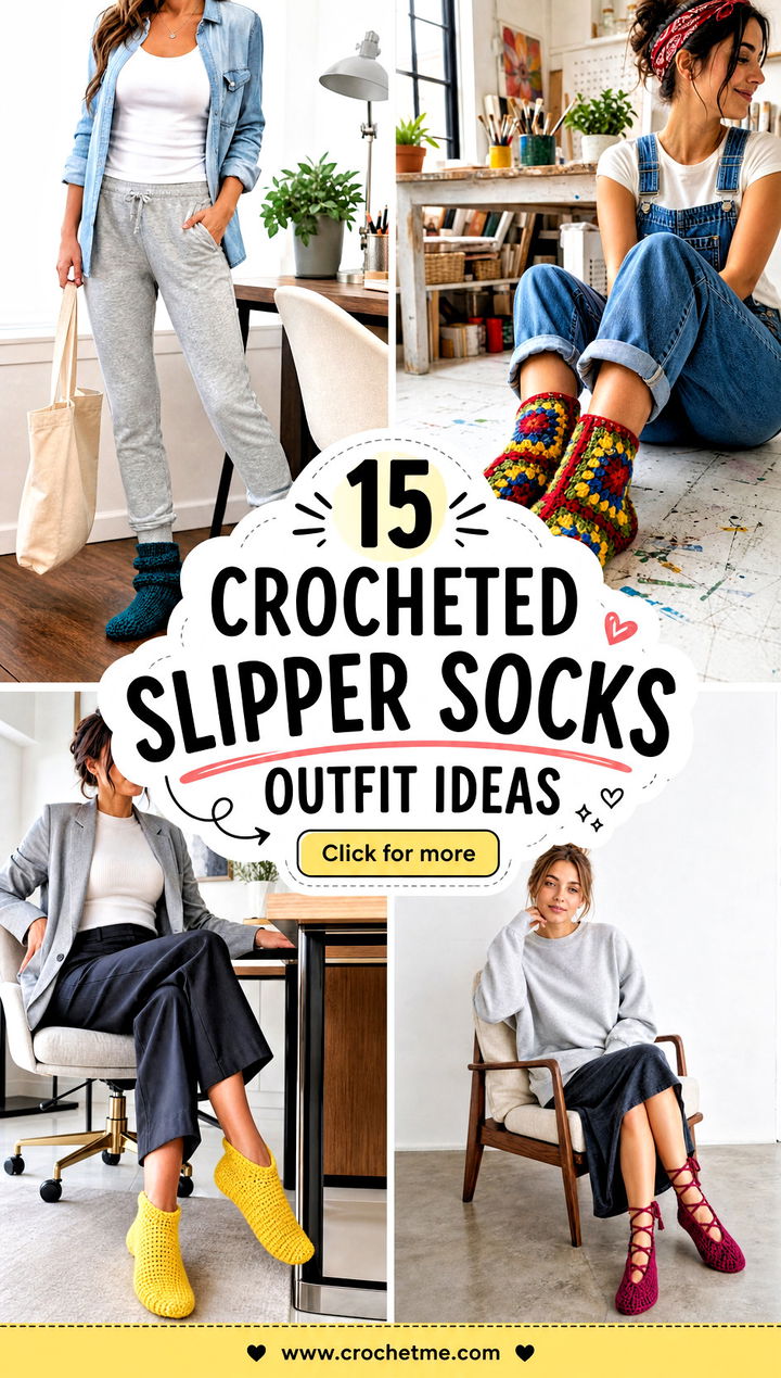 15 Crocheted Slipper Socks outfit ideas - 15 Crocheted Slipper Socks outfit ideas