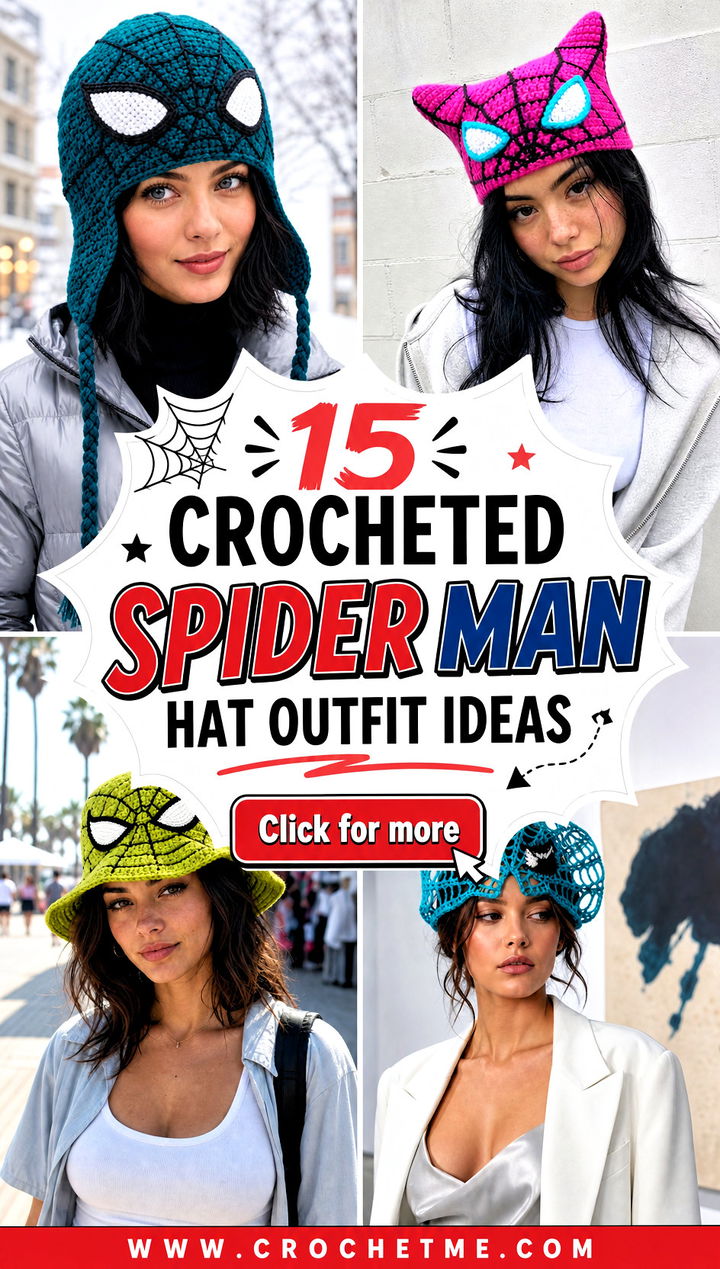 15 Crocheted Spider Man Hat outfit ideas - 15 Crocheted Spider Man Hat outfit ideas