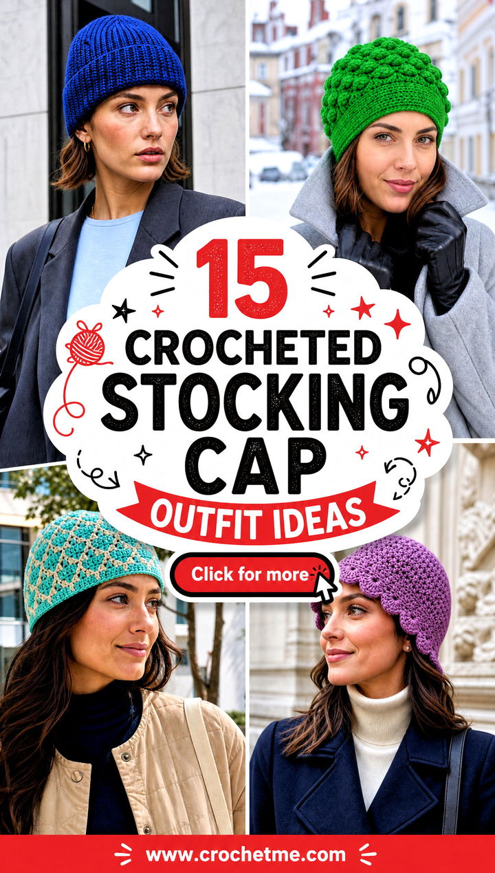 15 Crocheted Stocking Cap outfit ideas - 15 Crocheted Stocking Cap outfit ideas