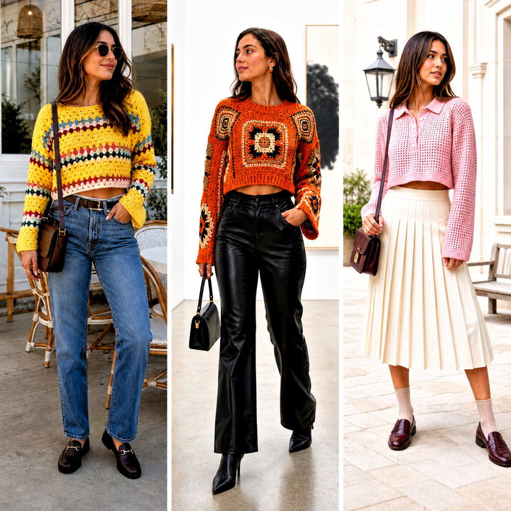 15 Cropped Crochet Pullover Outfit Ideas for Chic Layering