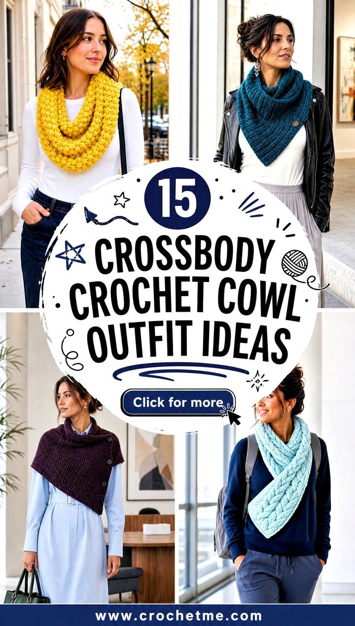 15 Crossbody Crochet Cowl outfit ideas - 15 Crossbody Crochet Cowl outfit ideas