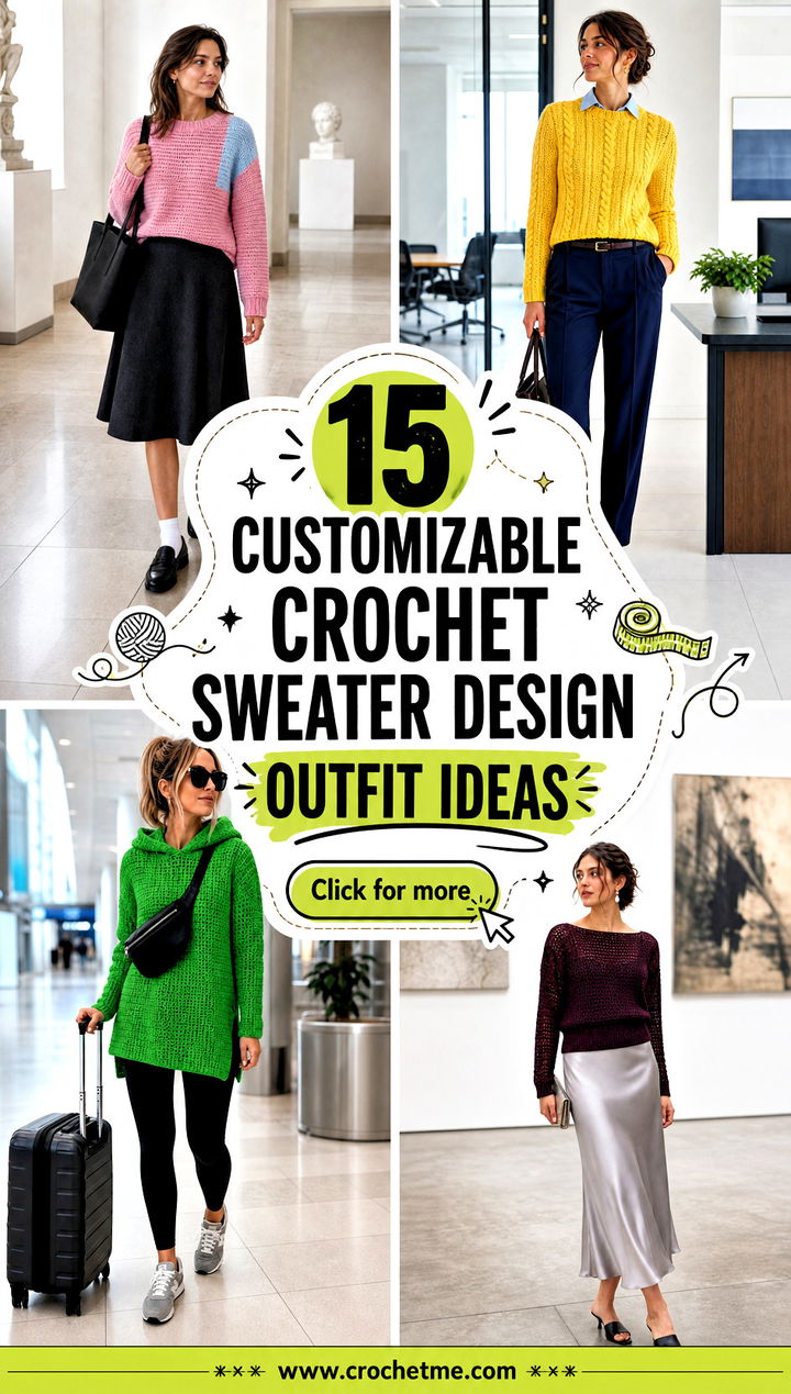 15 Customizable Crochet Sweater Design outfit ideas - 15 Customizable Crochet Sweater Design outfit ideas