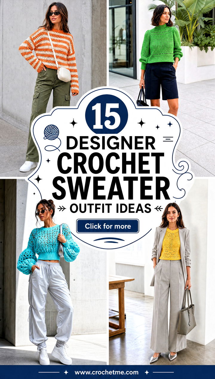 15 Designer Crochet Sweater outfit ideas - 15 Designer Crochet Sweater outfit ideas