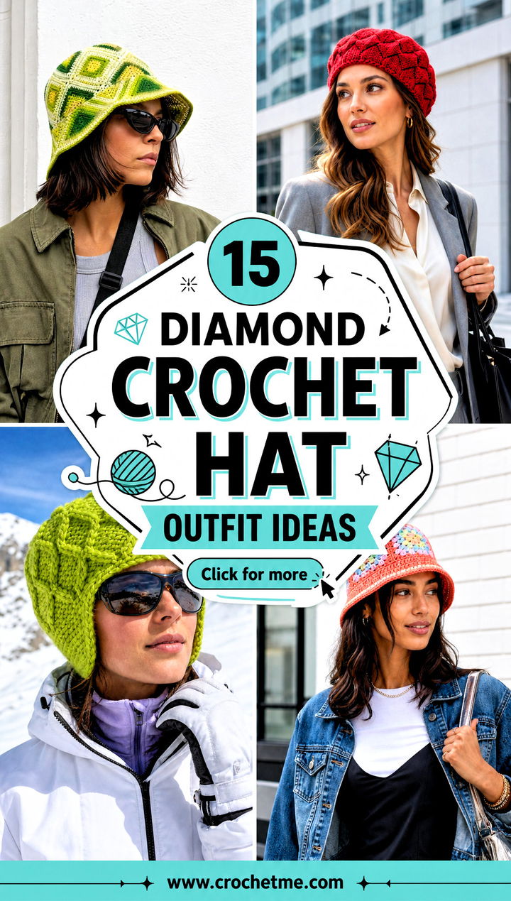 15 Diamond Crochet Hat outfit ideas - 15 Diamond Crochet Hat outfit ideas