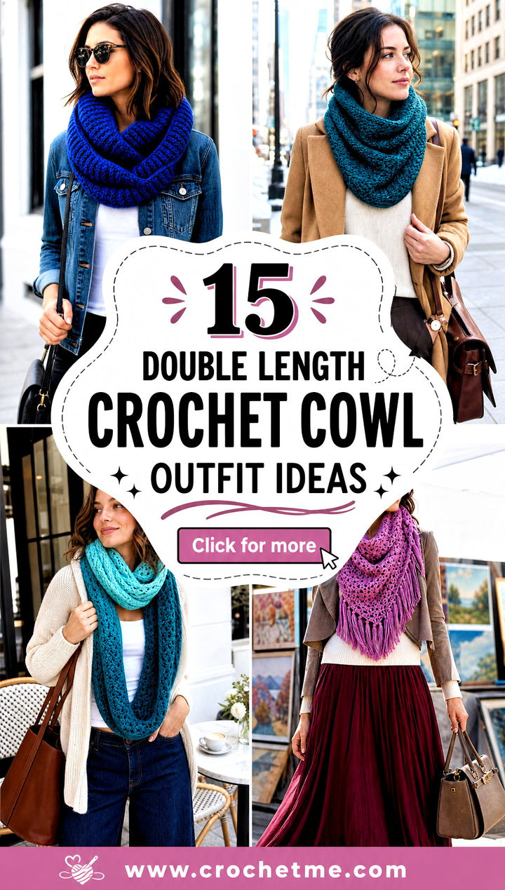 15 Double Length Crochet Cowl outfit ideas - 15 Double Length Crochet Cowl outfit ideas
