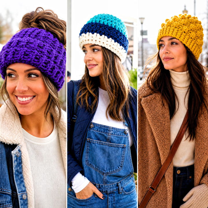 15 Easy Bulky Crochet Hat Outfit Ideas for Winter Style