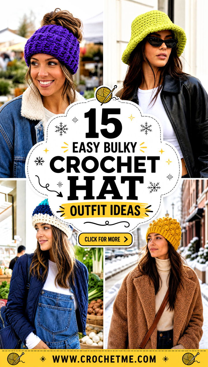 15 Easy Bulky Crochet Hat outfit ideas - 15 Easy Bulky Crochet Hat outfit ideas