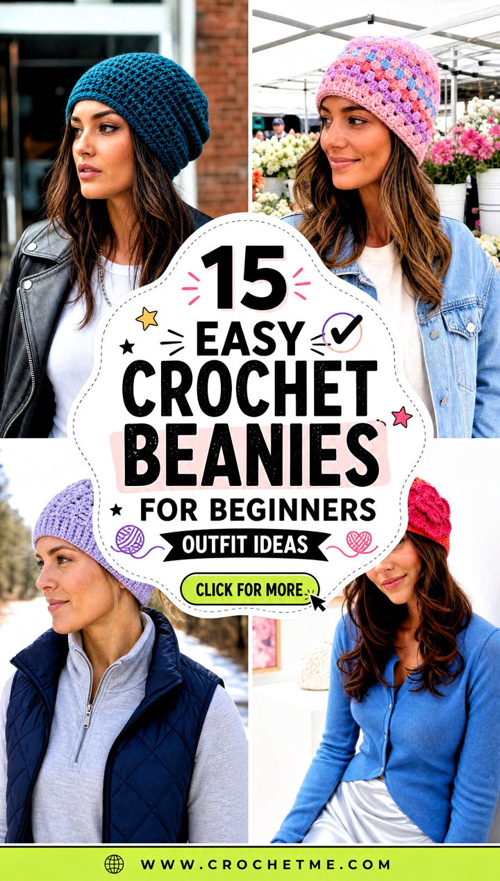 15 Easy Crochet Beanies For Beginners outfit ideas - 15 Easy Crochet Beanies For Beginners outfit ideas