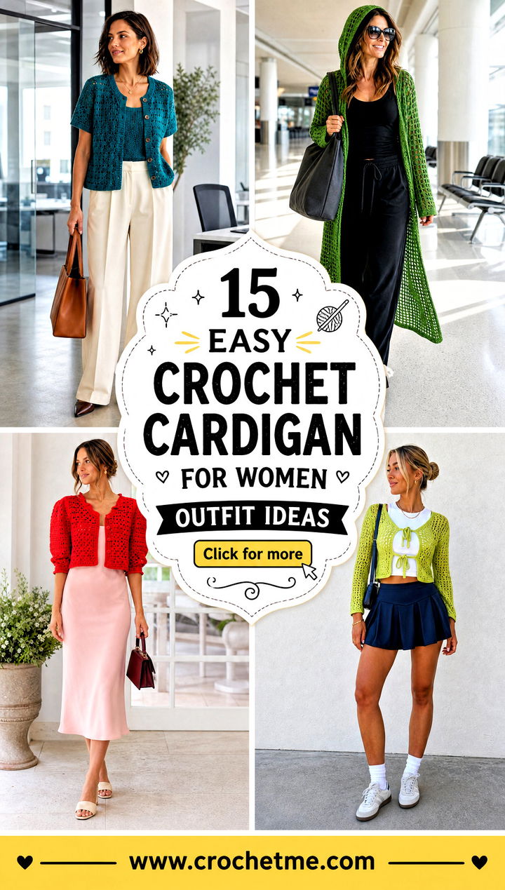 15 Easy Crochet Cardigan For Women outfit ideas - 15 Easy Crochet Cardigan For Women outfit ideas