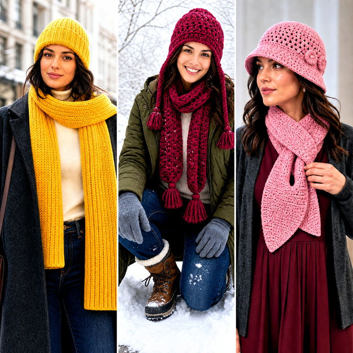 15 Easy Crochet Hat And Scarf Set outfit ideas
