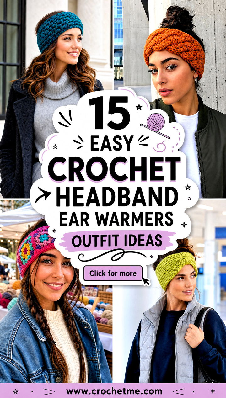 15 Easy Crochet Headband Ear Warmers outfit ideas - 15 Easy Crochet Headband Ear Warmers outfit ideas