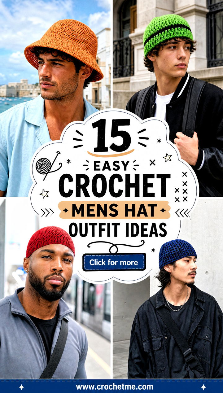 15 Easy Crochet Mens Hat outfit ideas - 15 Easy Crochet Mens Hat outfit ideas