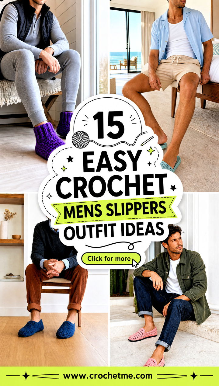 15 Easy Crochet Mens Slippers outfit ideas - 15 Easy Crochet Mens Slippers outfit ideas