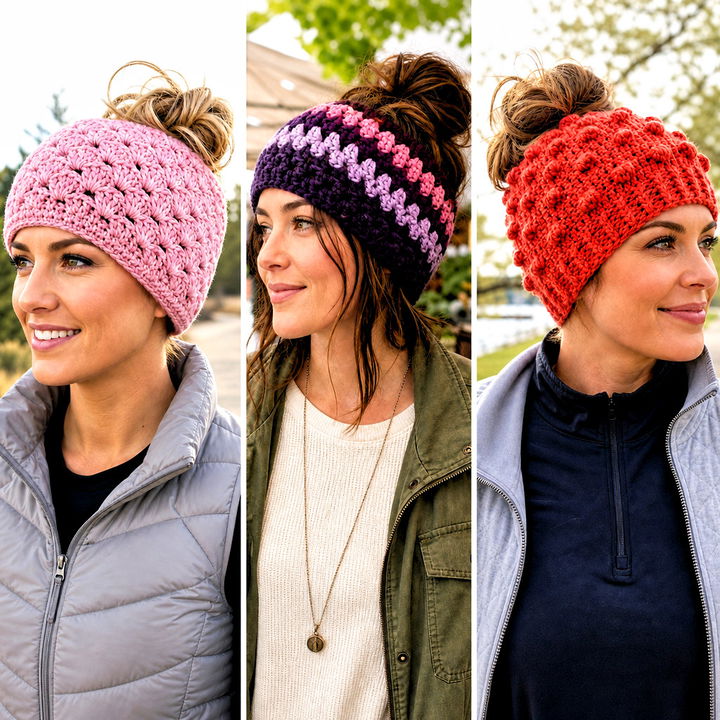 15 Easy Crochet Messy Bun Hat Outfit Ideas for Cozy Style