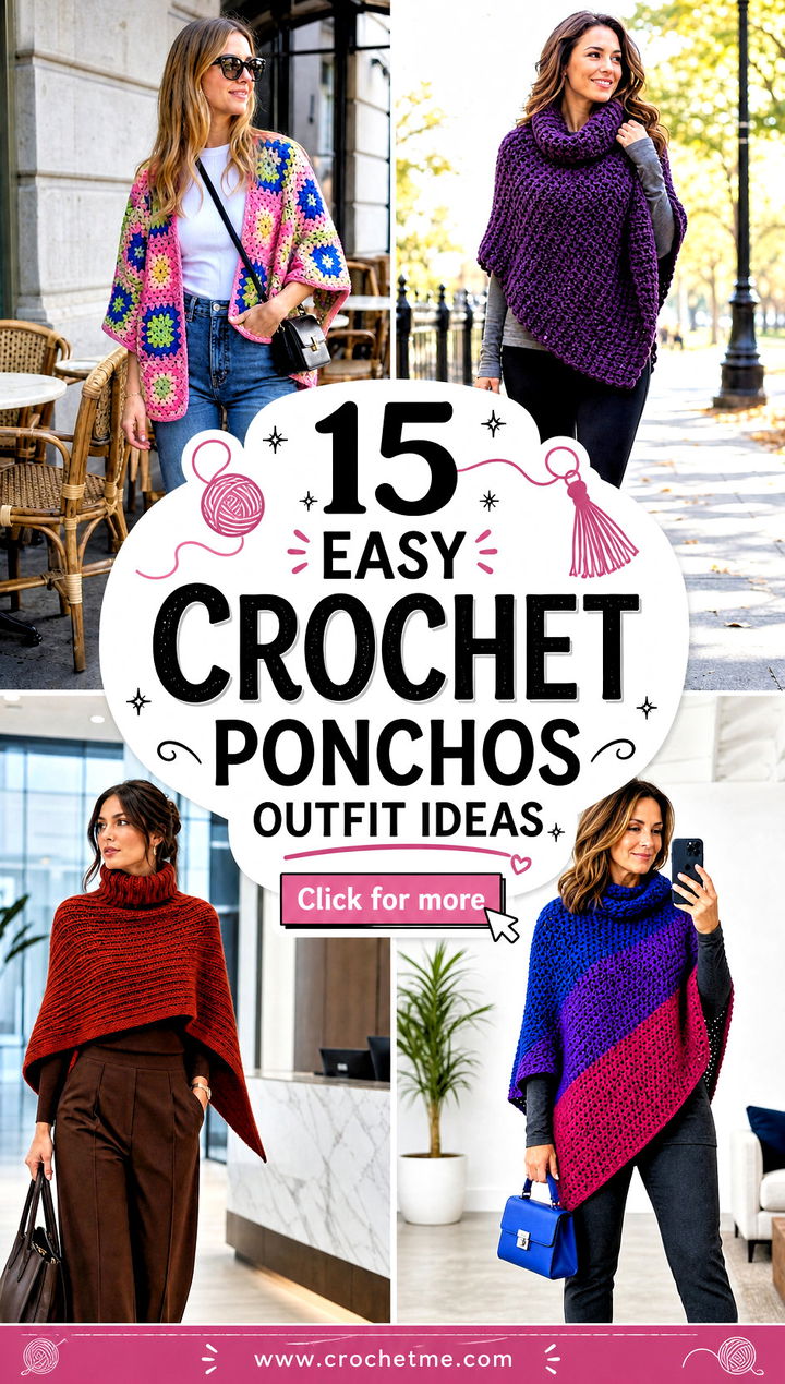 15 Easy Crochet Ponchos outfit ideas - 15 Easy Crochet Ponchos outfit ideas