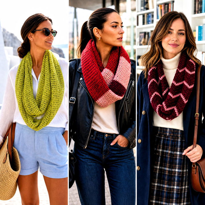 15 Easy Crocheted Infinity Scarf Outfit Ideas for Winter