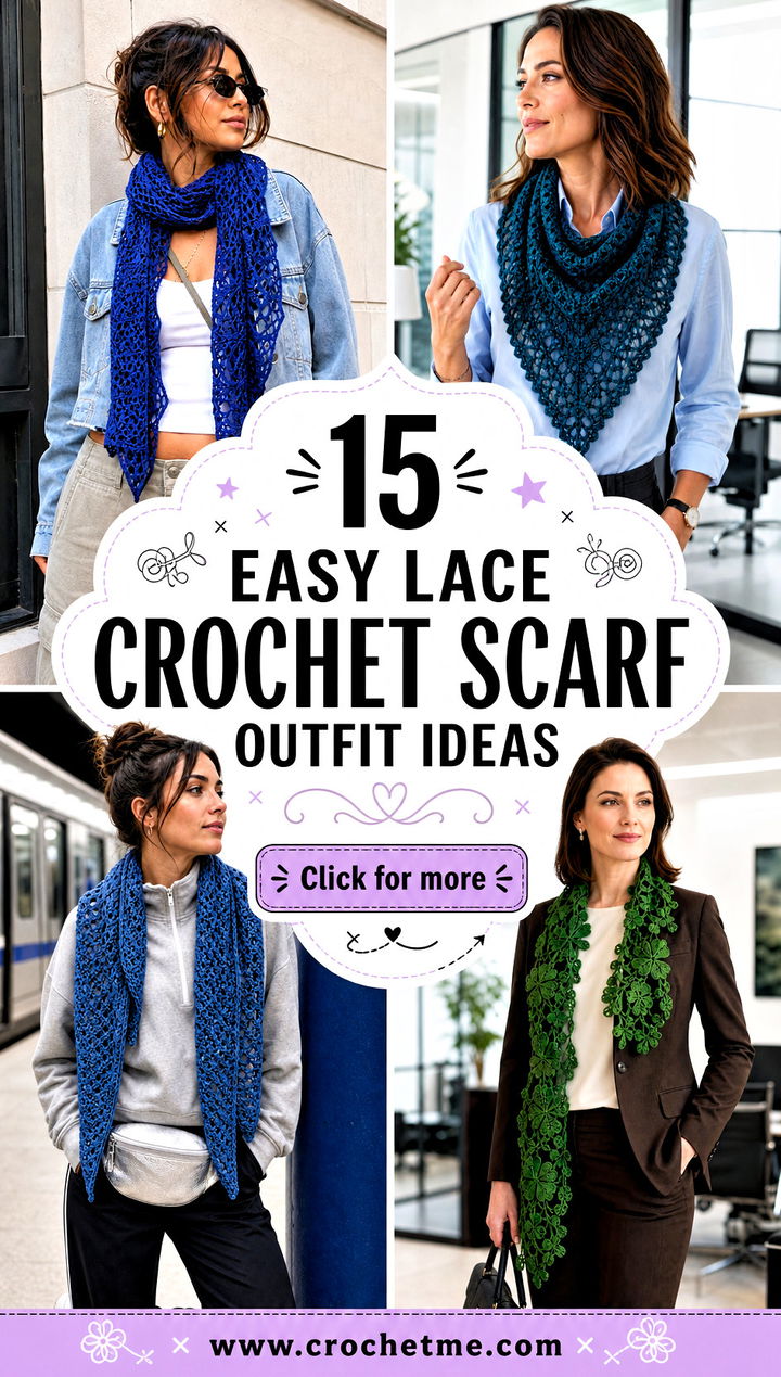 15 Easy Lace Crochet Scarf outfit ideas - 15 Easy Lace Crochet Scarf outfit ideas