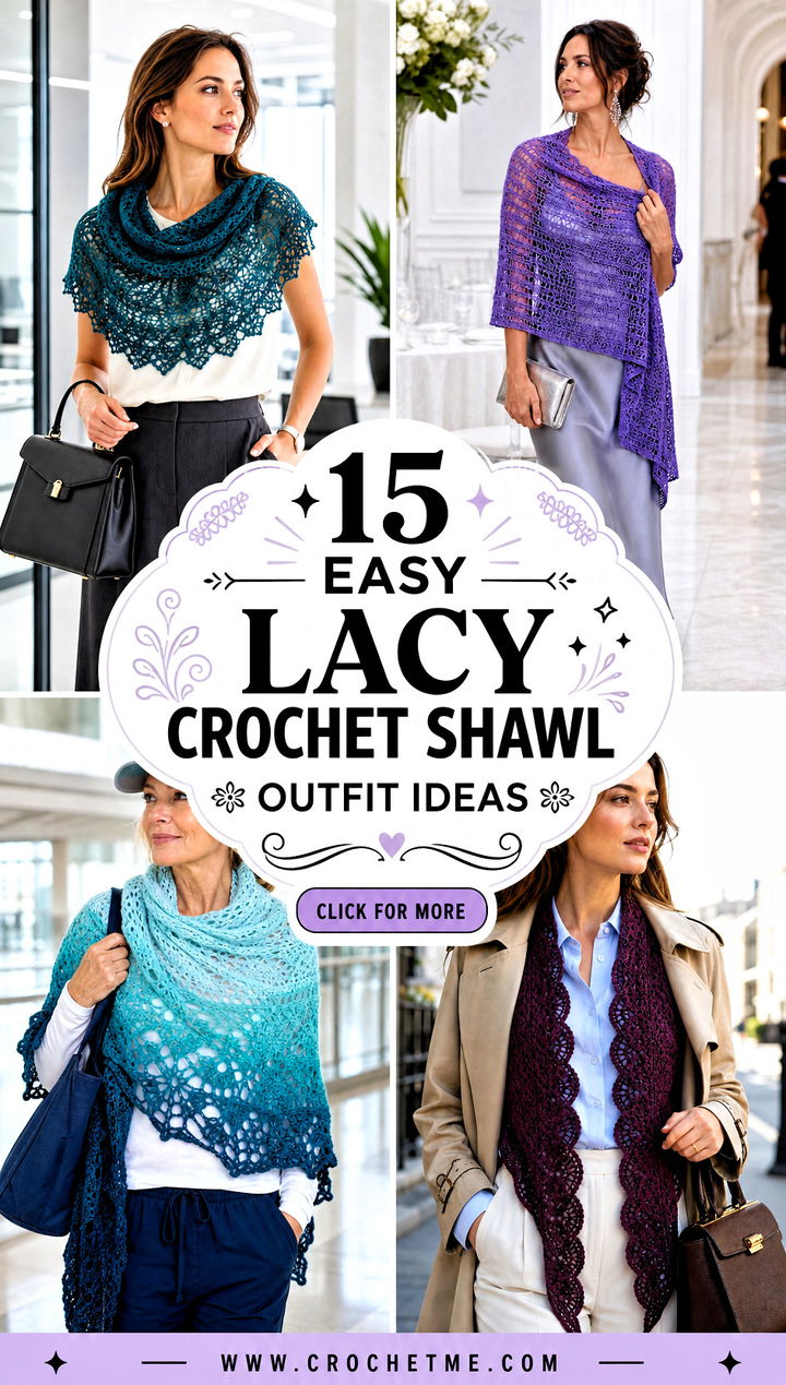 15 Easy Lacy Crochet Shawl outfit ideas - 15 Easy Lacy Crochet Shawl outfit ideas