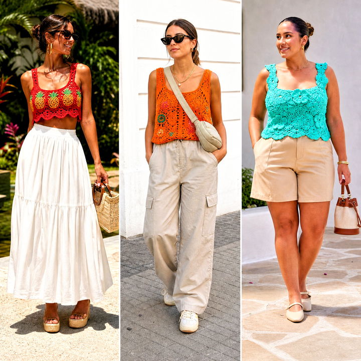 15 Farm Rio Crochet Top Outfit Ideas for Colorful Summers
