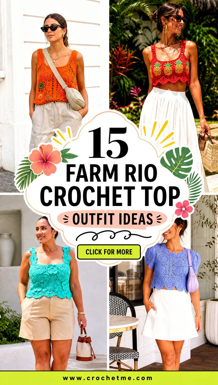 15 Farm Rio Crochet Top outfit ideas - 15 Farm Rio Crochet Top outfit ideas