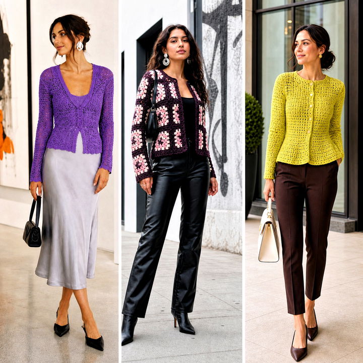 15 Fitted Crochet Cardigan Outfit Ideas for Polished Layers