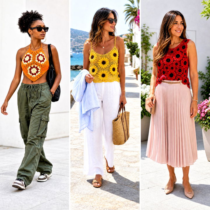 15 Flower Crochet Top Outfit Ideas for Fresh Summer Looks