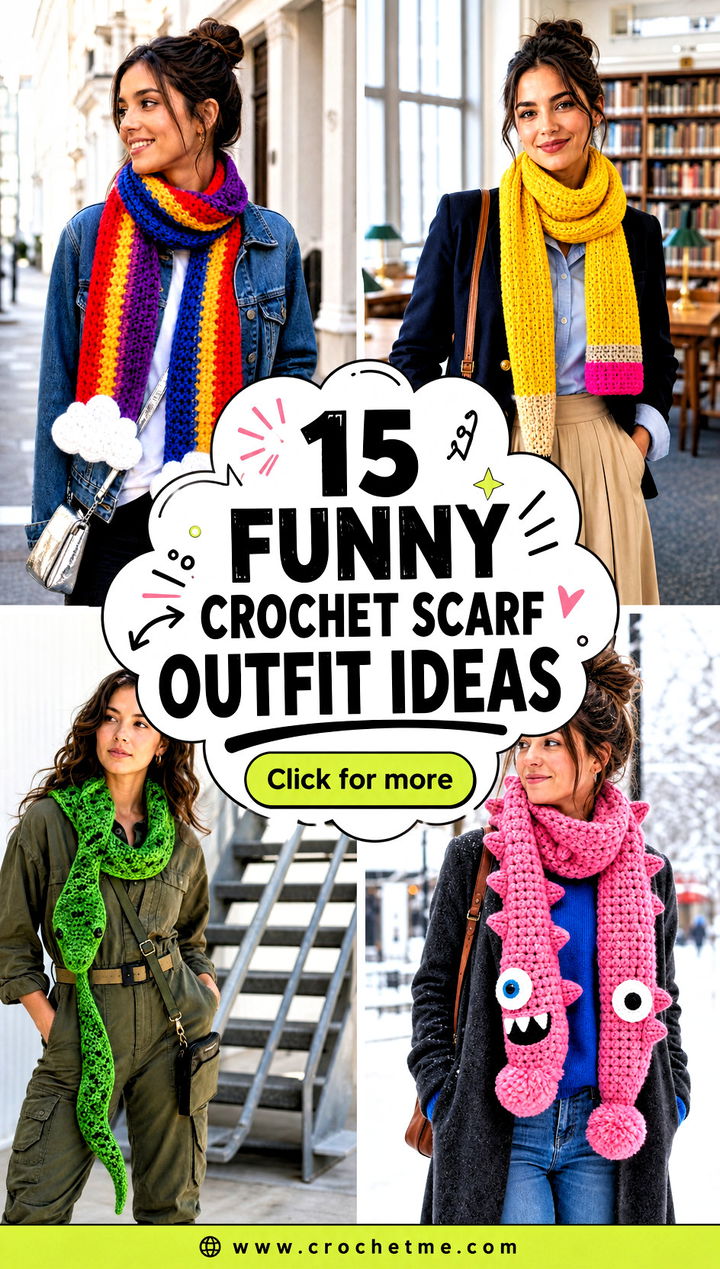 15 Funny Crochet Scarf outfit ideas - 15 Funny Crochet Scarf outfit ideas