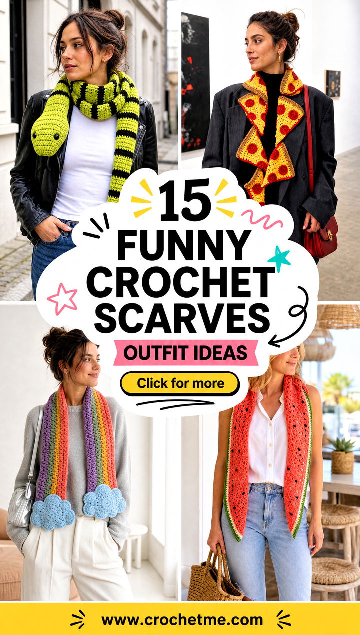 15 Funny Crochet Scarves outfit ideas - 15 Funny Crochet Scarves outfit ideas