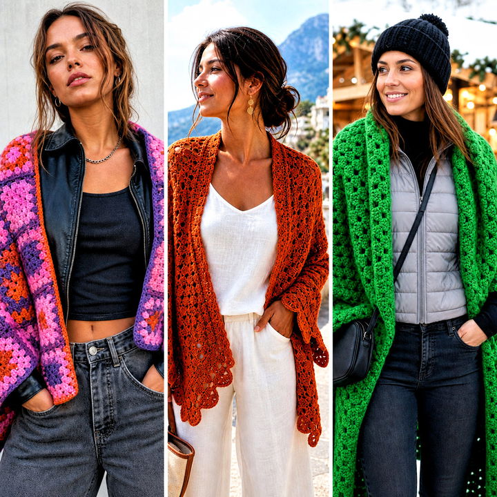 15 Granny Crochet Shawl Outfit Ideas for Timeless Layering