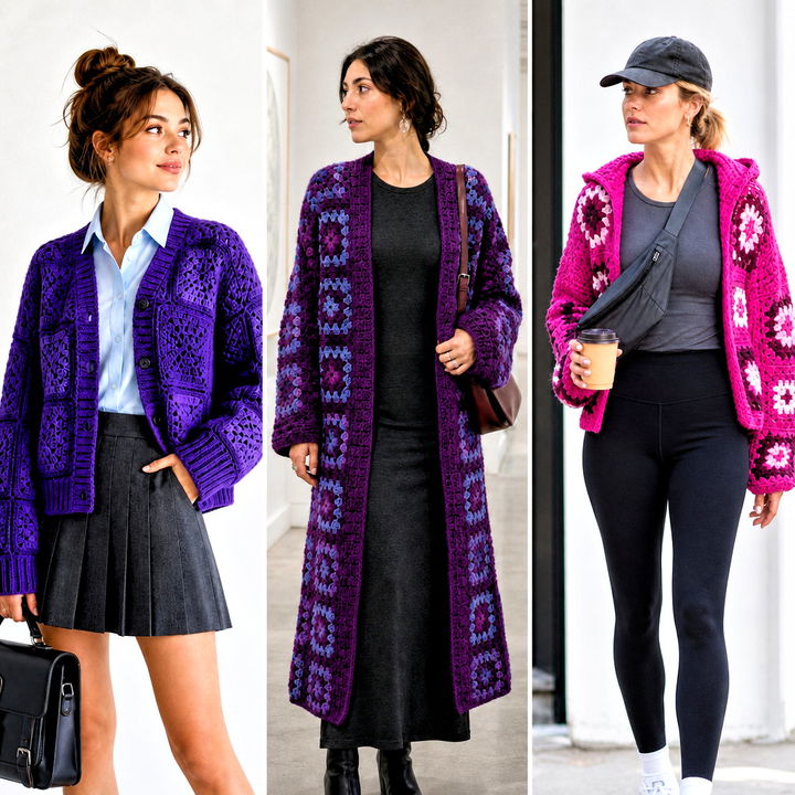 15 Granny Square Cardigan Sweaters & Cardigans Outfit Ideas Guide