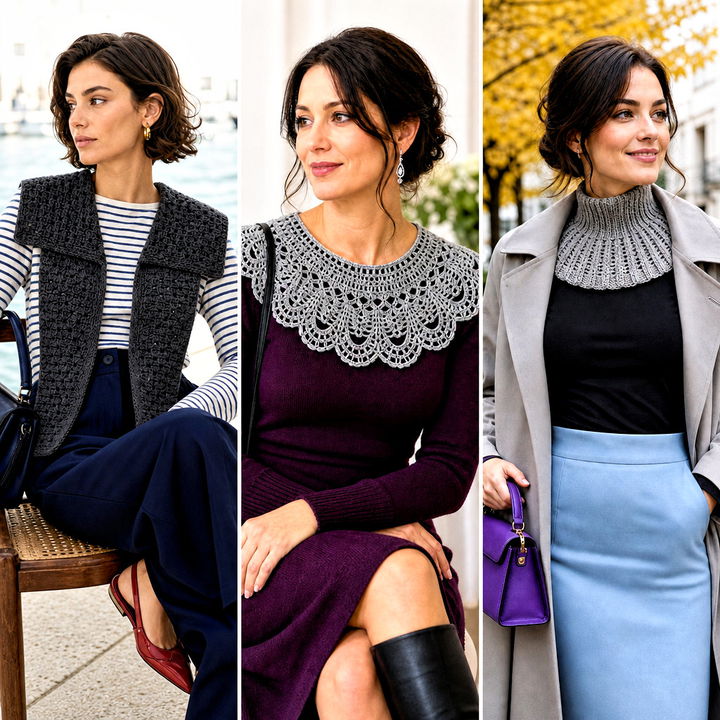 15 Gray Crochet Collar Outfit Ideas With Vintage Charm