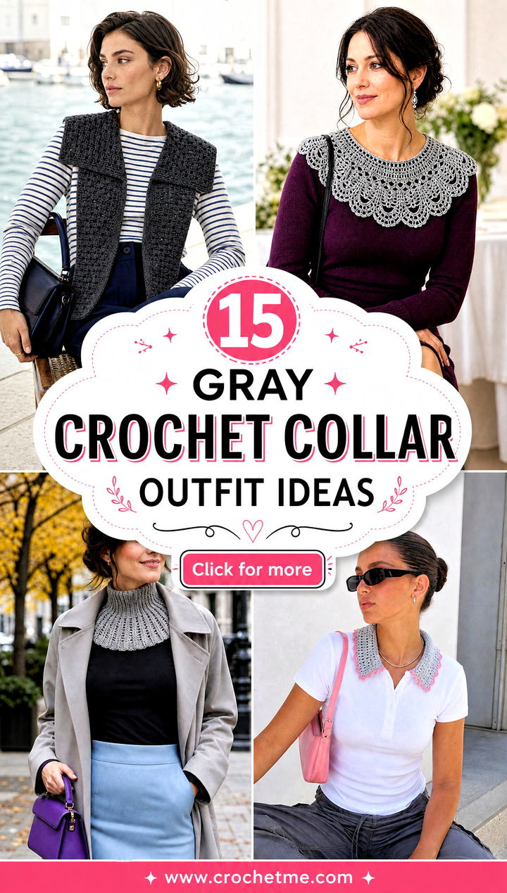 15 Gray Crochet Collar outfit ideas - 15 Gray Crochet Collar outfit ideas