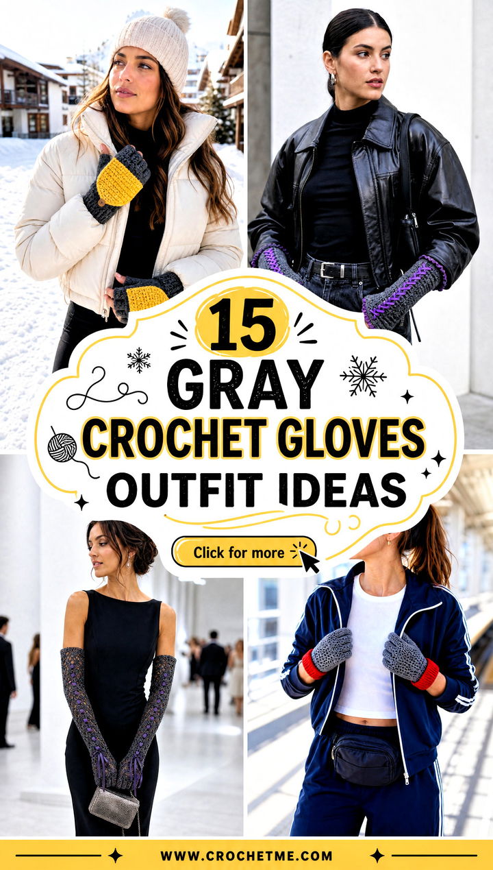 15 Gray Crochet Gloves outfit ideas - 15 Gray Crochet Gloves outfit ideas