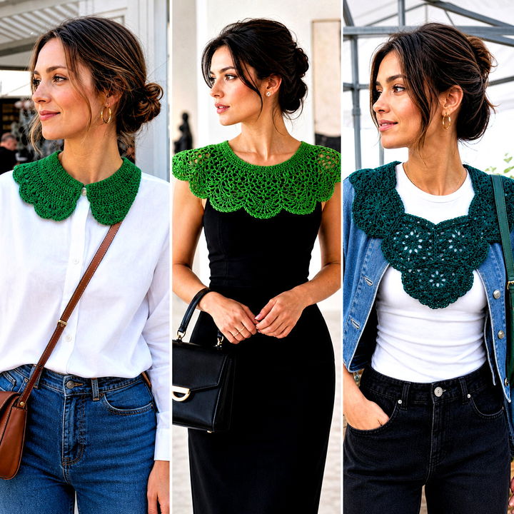 15 Green Crochet Collar Outfit Ideas With Fresh Retro Charm