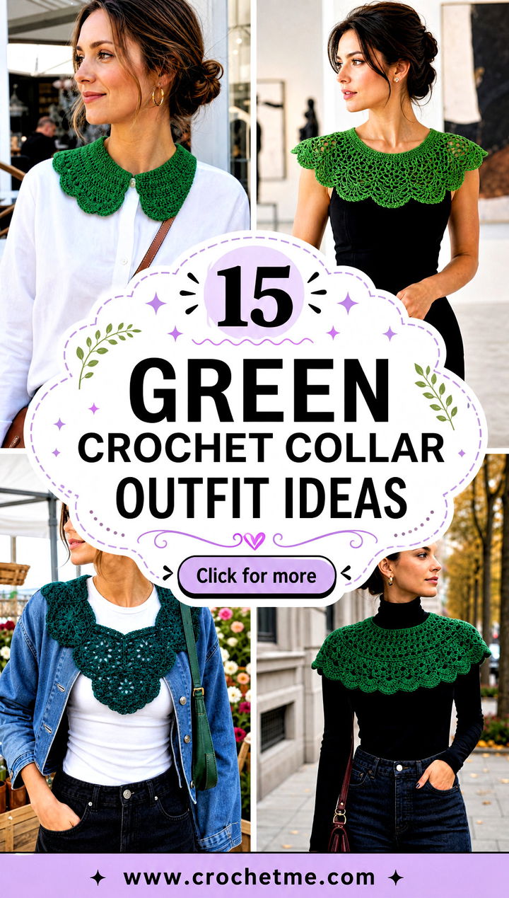 15 Green Crochet Collar outfit ideas - 15 Green Crochet Collar outfit ideas