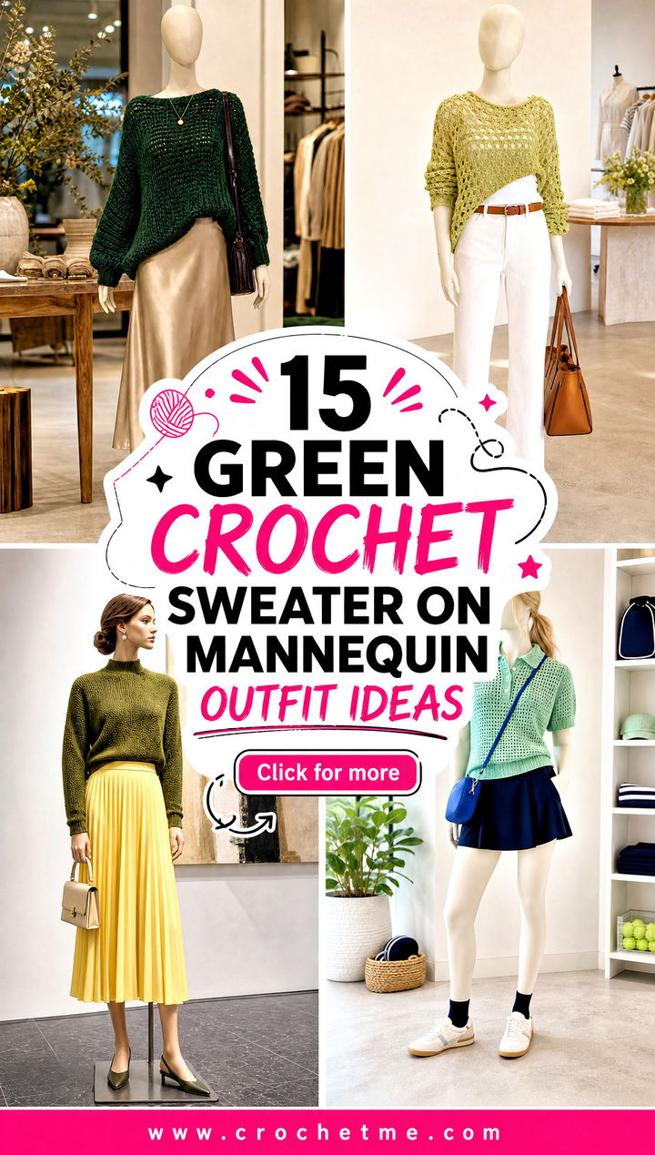 15 Green Crochet Sweater On Mannequin outfit ideas - 15 Green Crochet Sweater On Mannequin outfit ideas