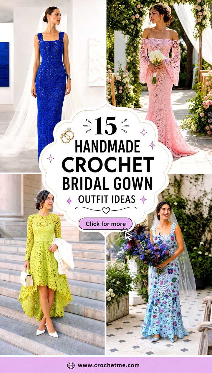 15 Handmade Crochet Bridal Gown outfit ideas - 15 Handmade Crochet Bridal Gown outfit ideas