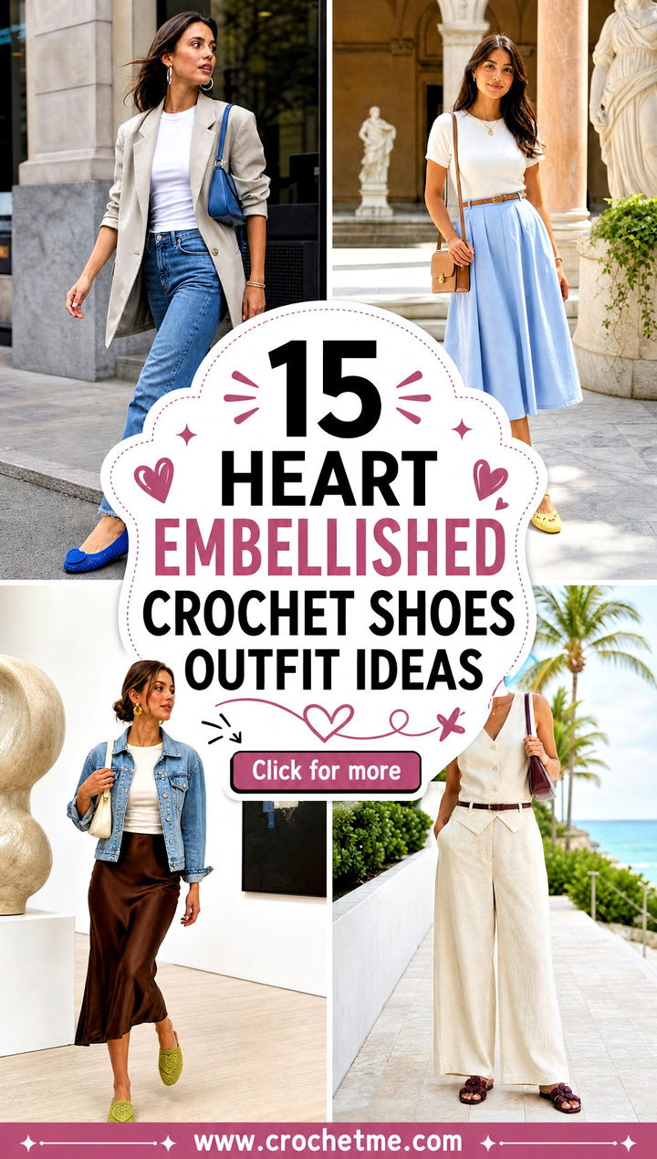 15 Heart Embellished Crochet Shoes outfit ideas - 15 Heart Embellished Crochet Shoes outfit ideas