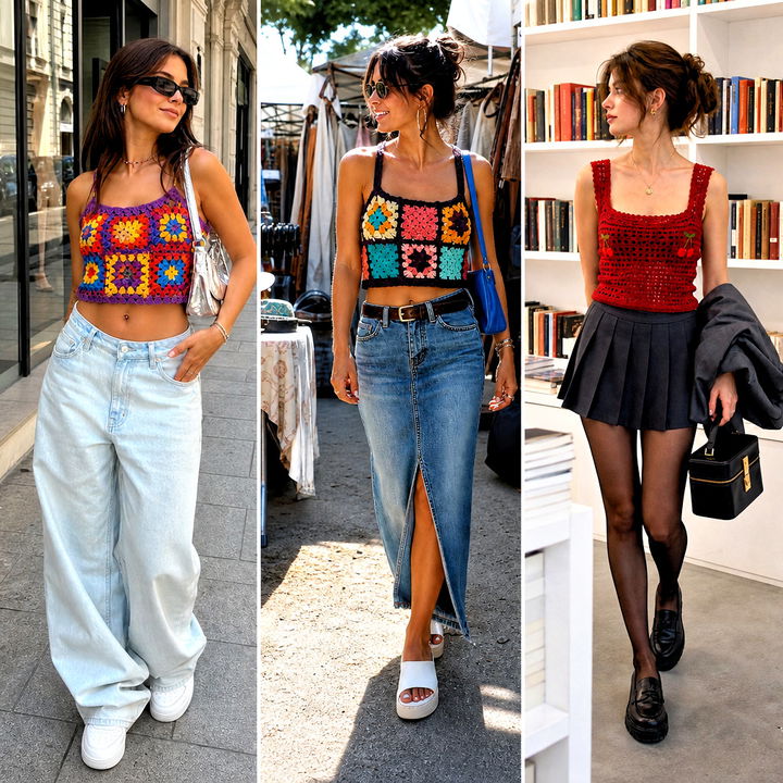 15 Hysteric Glamour Crochet Top Outfit Ideas for Trendsetters