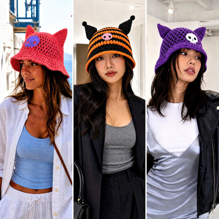 15 Kuromi Crochet Bucket Hat Outfit Ideas for Playful Style
