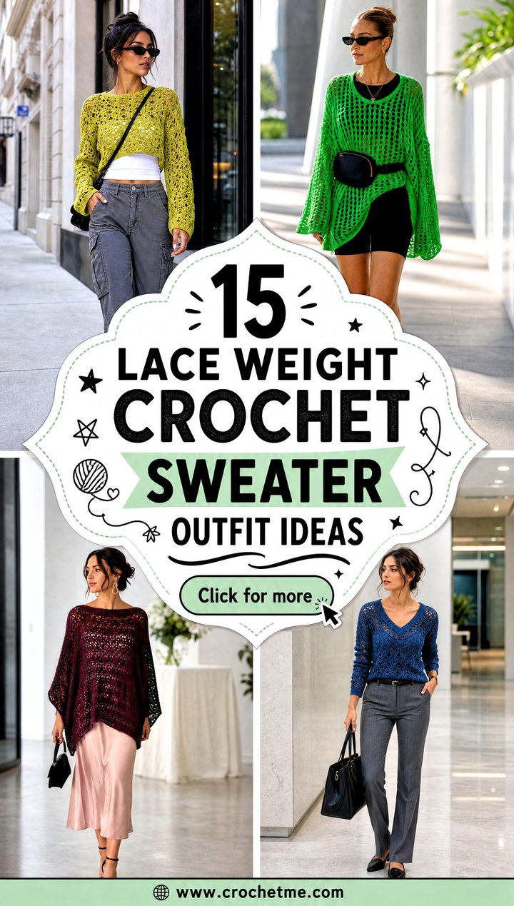 15 Lace Weight Crochet Sweater outfit ideas - 15 Lace Weight Crochet Sweater outfit ideas