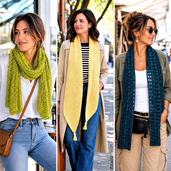 15 Light Crochet Scarf Outfit Ideas for Chic Breezy Days