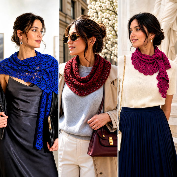 15 Light Weight Crochet Scarf Outfit Ideas for Spring Days