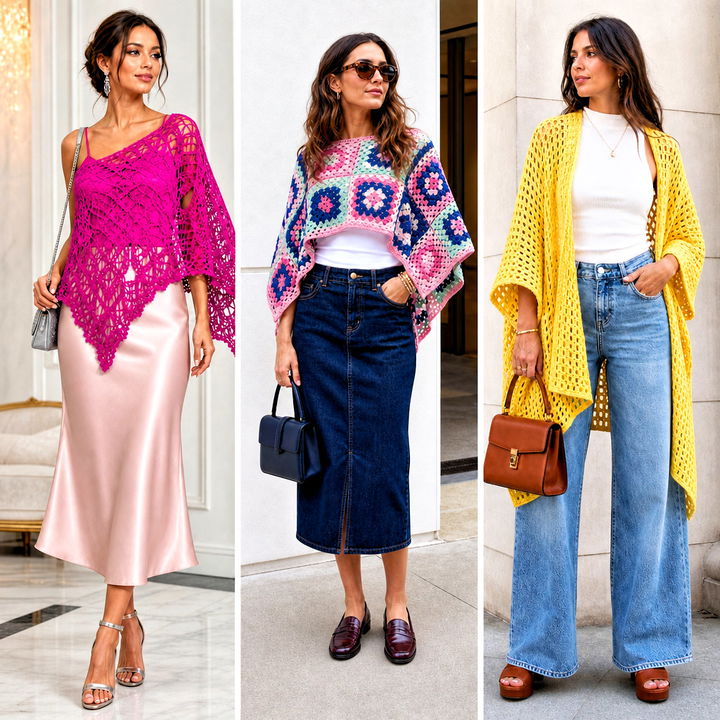 15 Lightweight Crochet Poncho Outfit Ideas for Spring Style