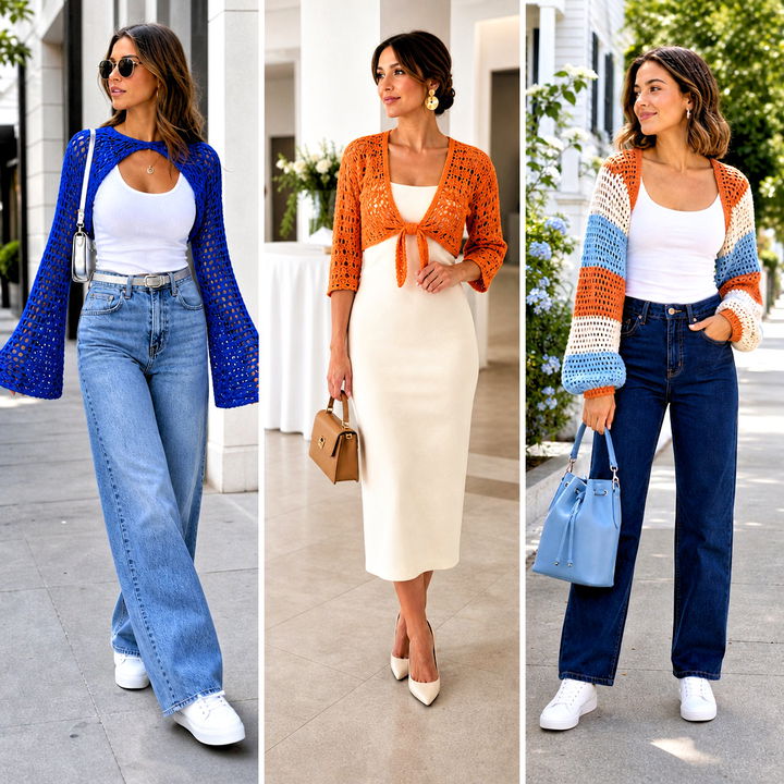 15 Long Sleeved Crochet Shrug Outfit Ideas for Cool Nights