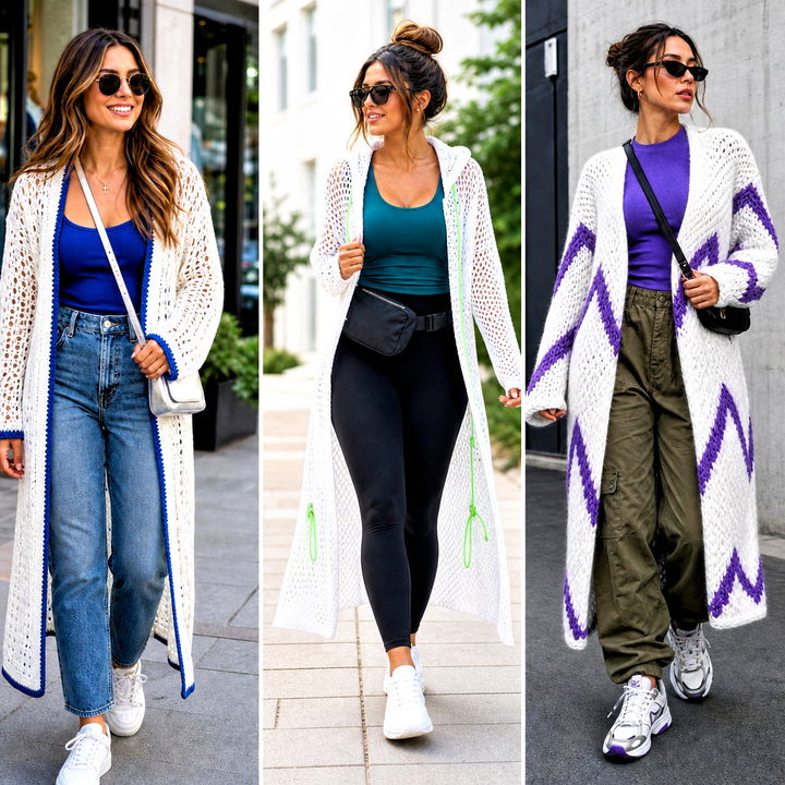 15 Long White Crochet Cardigan Outfit Ideas for Cozy Layering