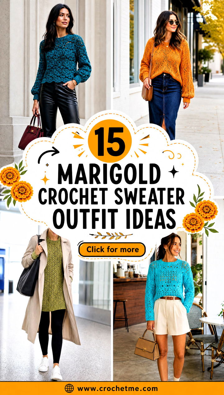 15 Marigold Crochet Sweater outfit ideas - 15 Marigold Crochet Sweater outfit ideas